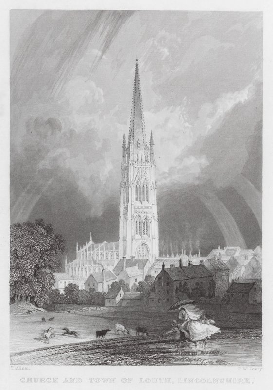 Church and Town of Louth, Lincolnshire by Thomas (after) Allom
