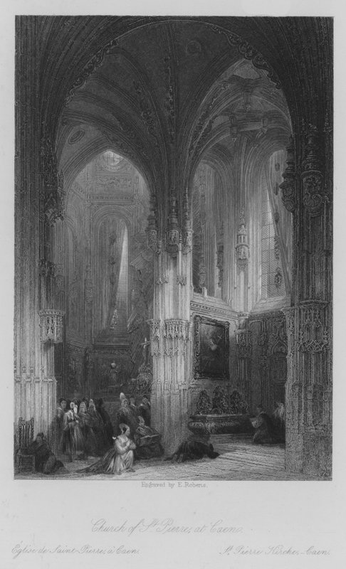 Church of St Pierre, at Caen by Thomas (after) Allom