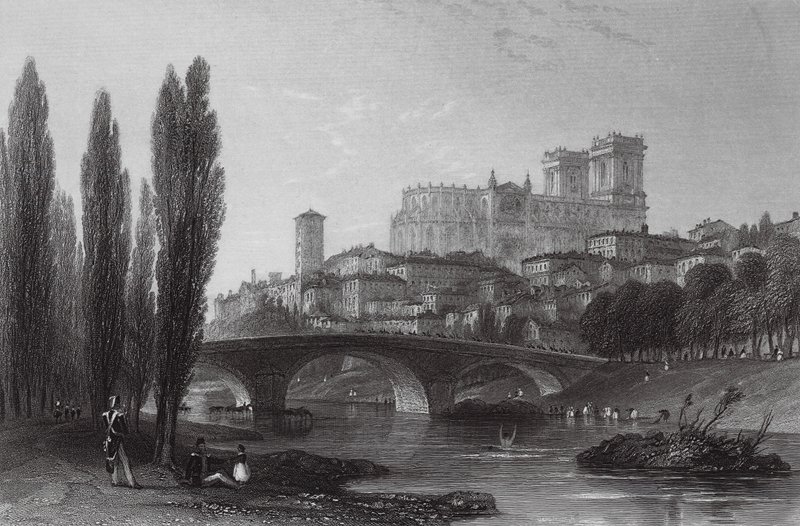 City of Auch, Pyrenees by Thomas (after) Allom
