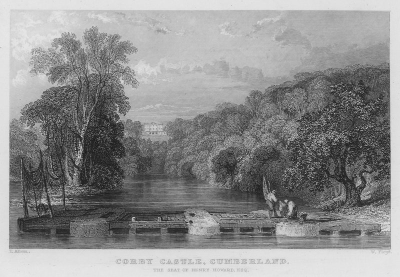 Corby Castle, Cumberland, the Seat of Henry Howard (engraving) by Thomas (after) Allom
