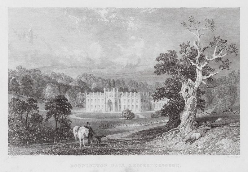Donnington Hall, Leicestershire by Thomas (after) Allom