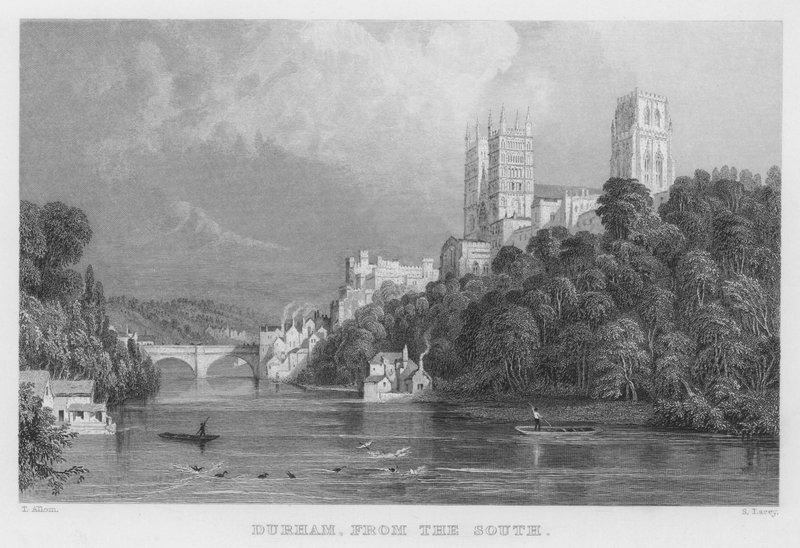 Durham, from the South (engraving) by Thomas (after) Allom