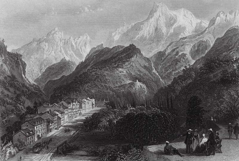 Eaux Bonnes, in the Pyrenees by Thomas (after) Allom