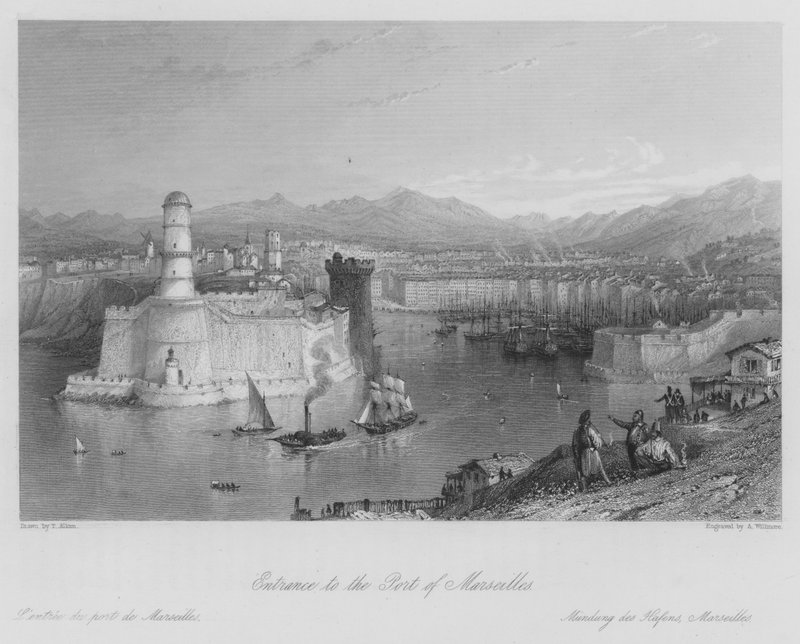 Entrance to the Port of Marseilles by Thomas (after) Allom