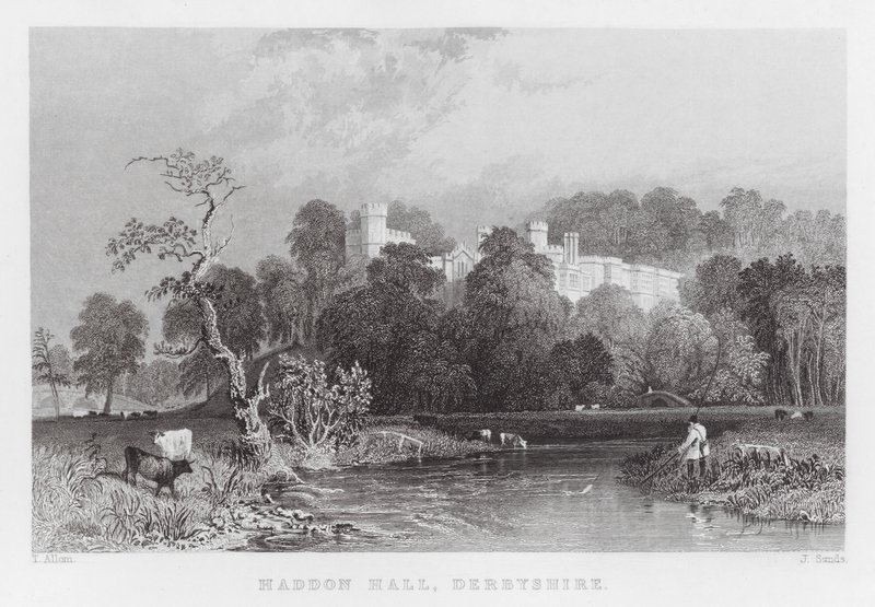 Haddon Hall, Derbyshire by Thomas (after) Allom