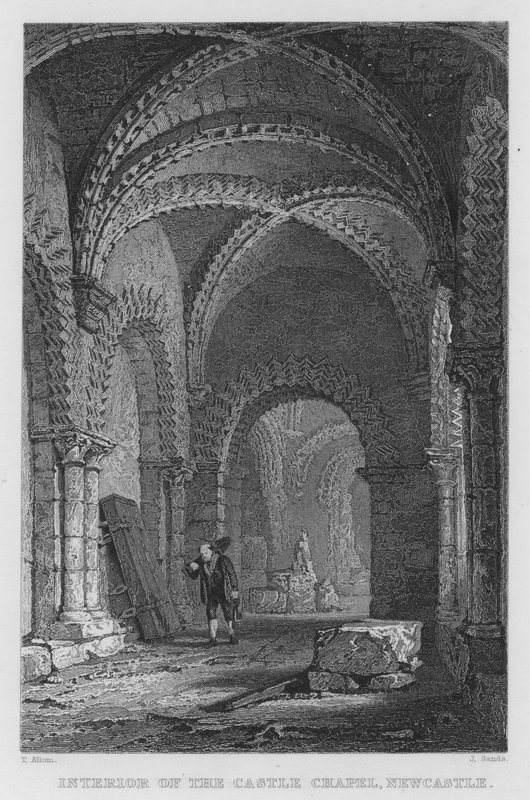 Interior of the Castle Chapel, Newcastle by Thomas (after) Allom