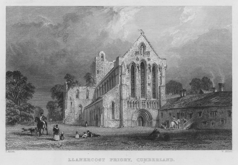 Llanercost Priory, Cumberland by Thomas (after) Allom