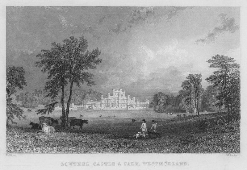 Lowther Castle and Park, Westmorland (engraving) by Thomas (after) Allom