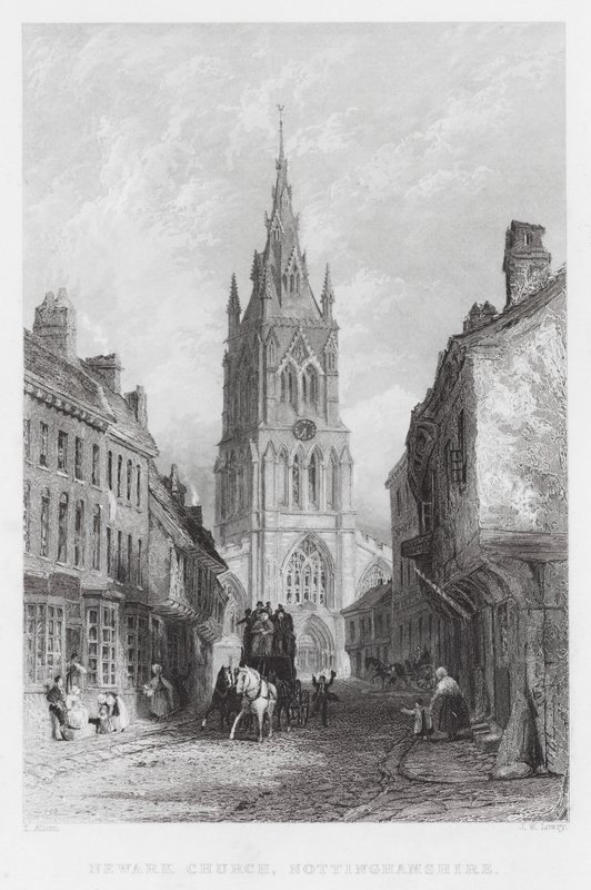 Newark Church, Nottinghamshire by Thomas (after) Allom