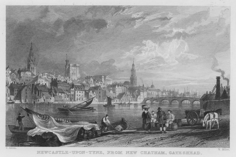 Newcastle-upon-Tyne, from New Chatham, Gateshead by Thomas (after) Allom
