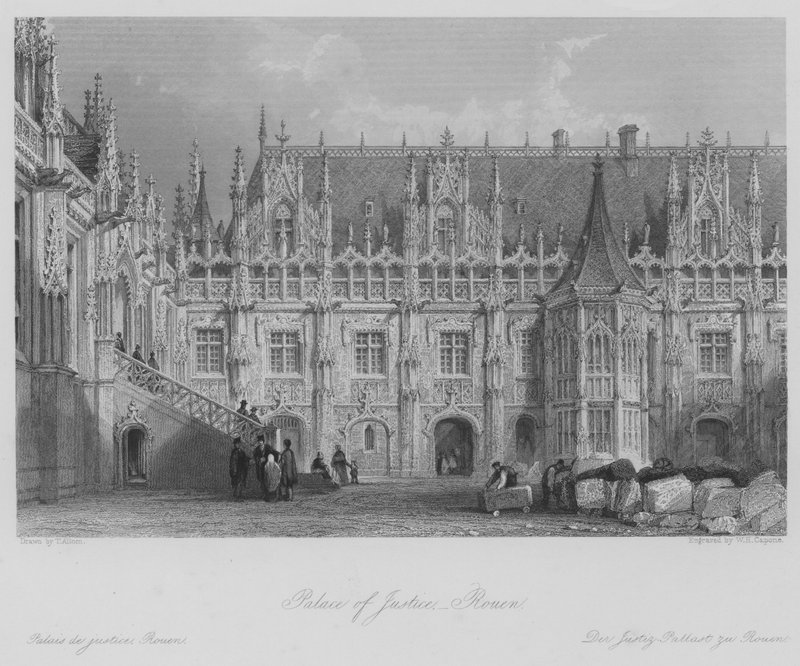 Palace of Justice, Rouen by Thomas (after) Allom