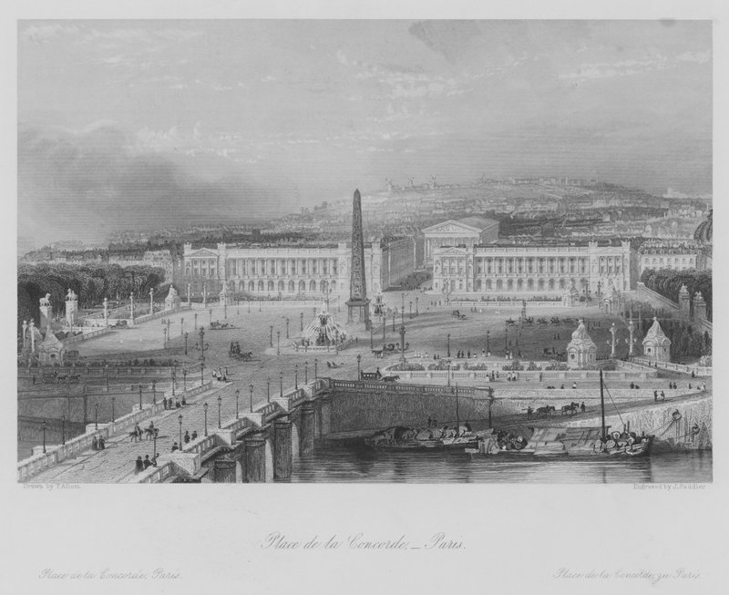 Place de la Concorde, Paris by Thomas (after) Allom