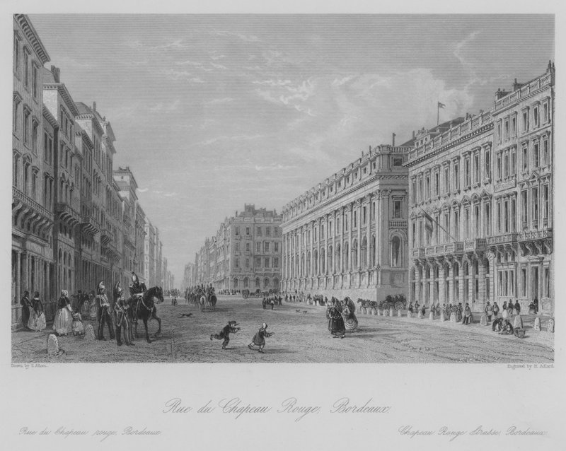 Rue du Chapeau Rouge, Bordeaux by Thomas (after) Allom