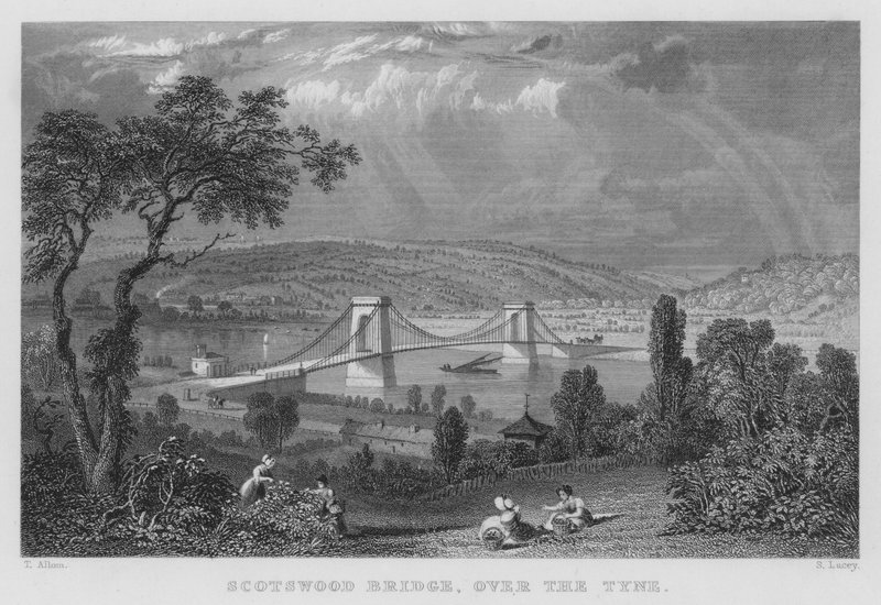 Scotswood Bridge, over the Tyne by Thomas (after) Allom
