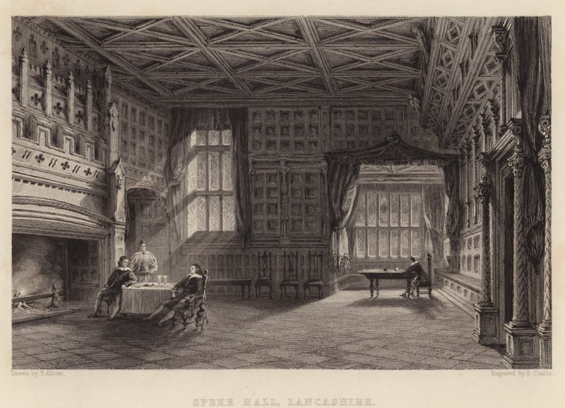 Speke Hall, Lancashire by Thomas (after) Allom