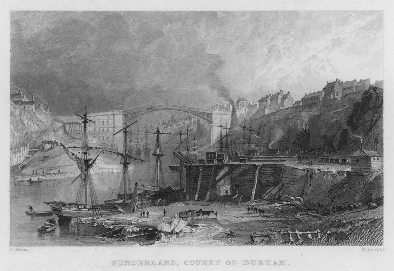 Sunderland, County of Durham by Thomas (after) Allom