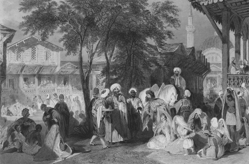 The Aurut Bazaar, or Slave Market, Constantinople by Thomas (after) Allom