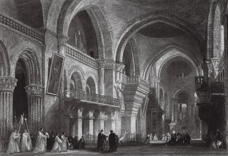 The Cathedral, Angouleme by Thomas (after) Allom