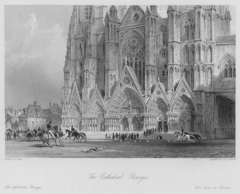 The Cathedral, Bourges by Thomas (after) Allom