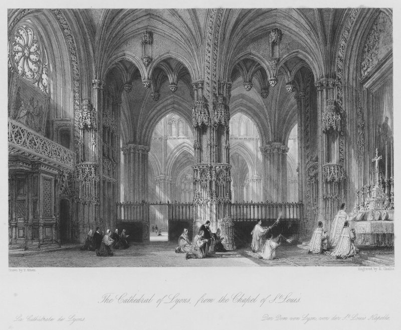 The Cathedral of Lyons, from the Chapel of St Louis by Thomas (after) Allom