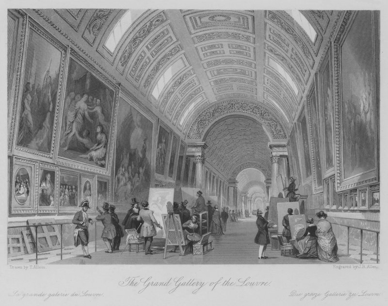 The Grand Gallery of the Louvre by Thomas (after) Allom