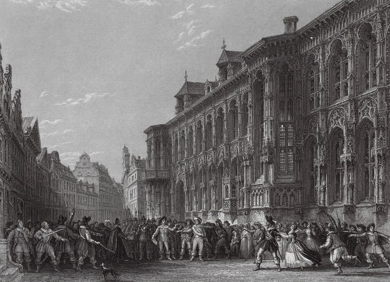 Town Hall, Ghent by Thomas (after) Allom