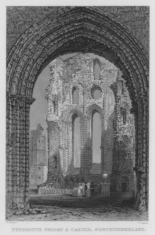 Tynemouth Priory and Castle, Northumberland by Thomas (after) Allom