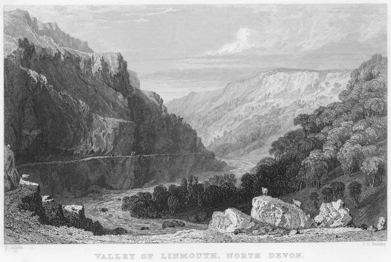 Valley of Linmouth, North Devon by Thomas (after) Allom