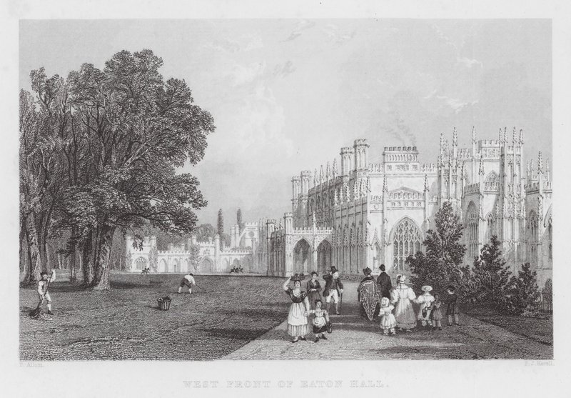 West Front of Eaton Hall by Thomas (after) Allom