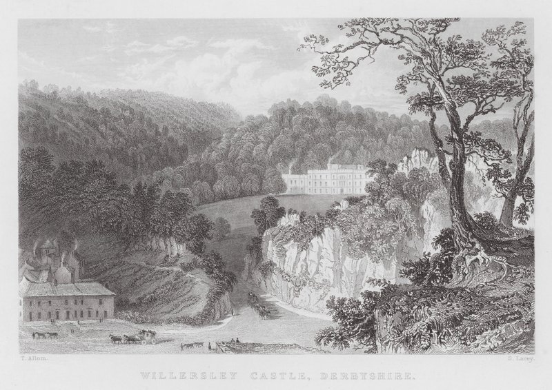 Willersley Castle, Derbyshire by Thomas (after) Allom