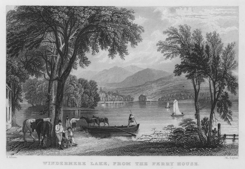 Windermere Lake, from the Ferry House by Thomas (after) Allom