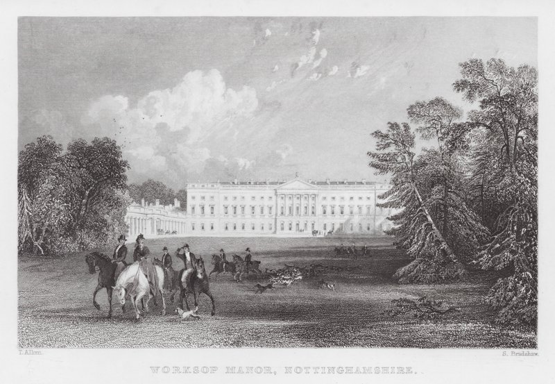 Worksop Manor, Nottinghamshire (engraving) by Thomas (after) Allom