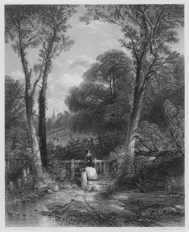 The Way to Church, from the picture in the Vernon Gallery (engraving) by Thomas (after) Creswick