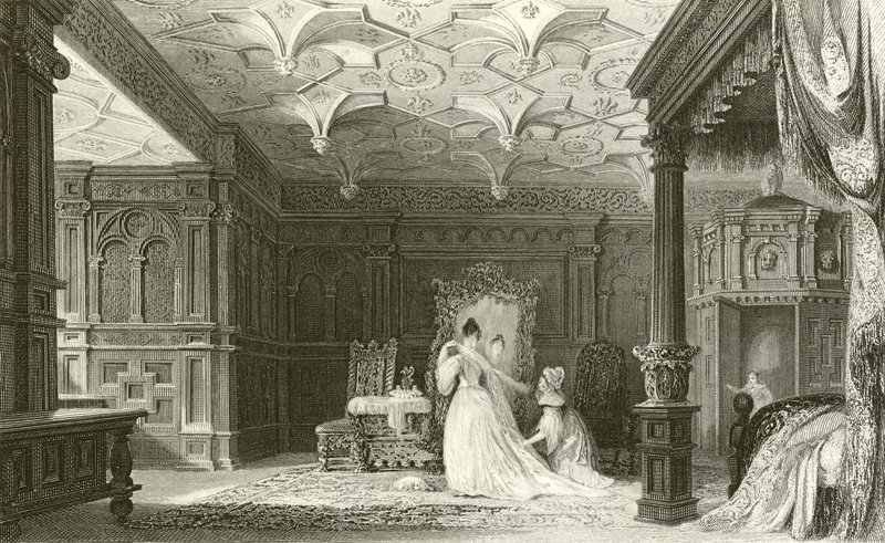 Interior of Sizergh Hall, Westmorland by Thomas Allom