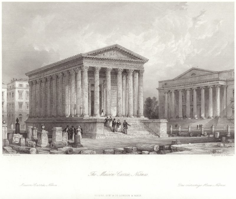 Maison Carree in Nimes by Thomas Allom