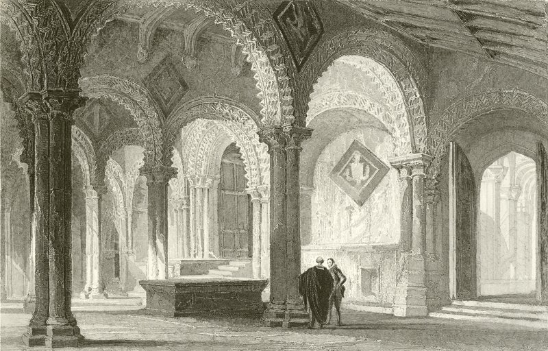 The Galilee, West End of Durham Cathedral by Thomas Allom