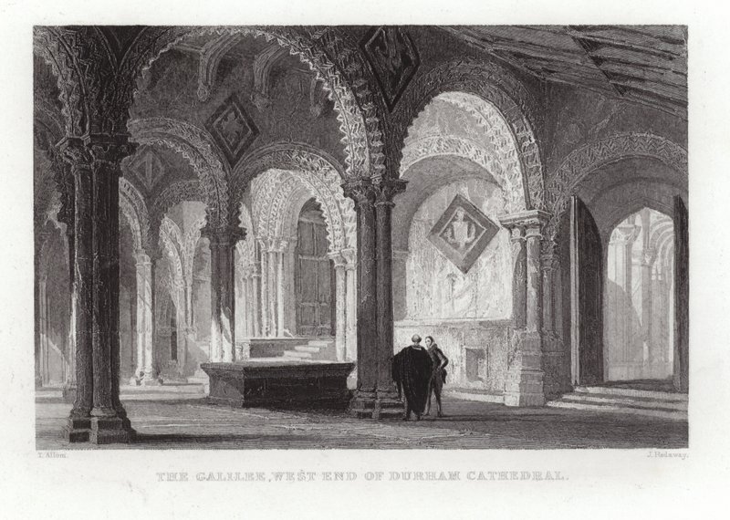 The Galilee at the west end of Durham Cathedral by Thomas Allom