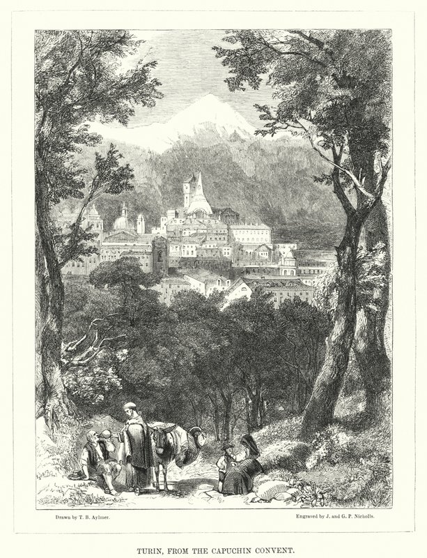 Turin, from the Capuchin Convent (engraving) by Thomas Brabazon Aylmer