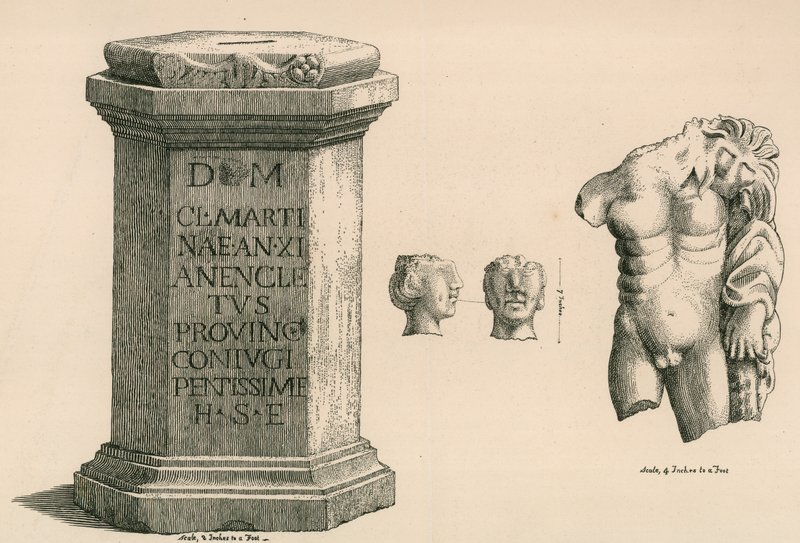 A Pedestal and Fragment of the Statue of Hercules of Roman Workmanship by Thomas Fisher Hoxton