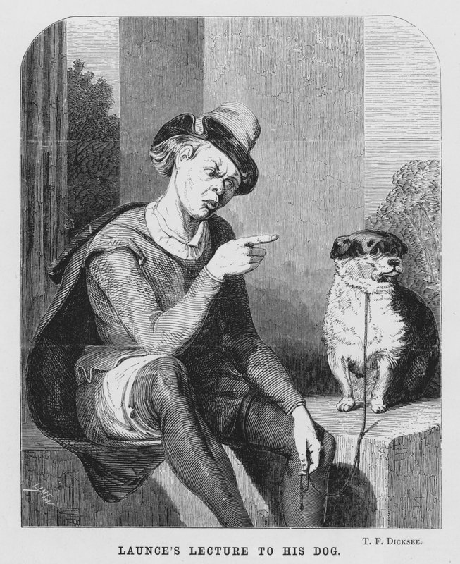 Launce’s Lecture to his Dog, Two Gentlemen of Verona by Thomas Francis (after) Dicksee