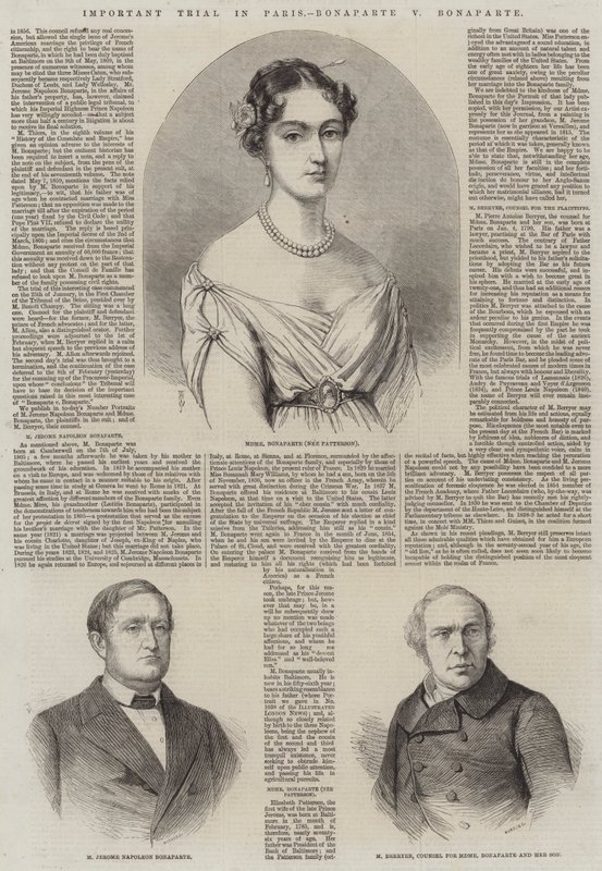 Important Trial in Paris, Bonaparte v Bonaparte by Thomas Harrington Wilson
