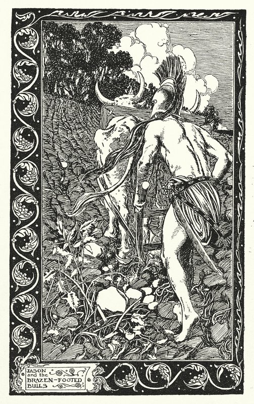 Jason and the Brazen-footed Bulls by Thomas Heath Robinson