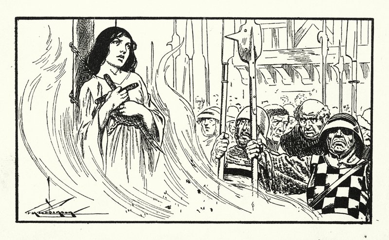 Joan of Arc being burned by Thomas Heath Robinson