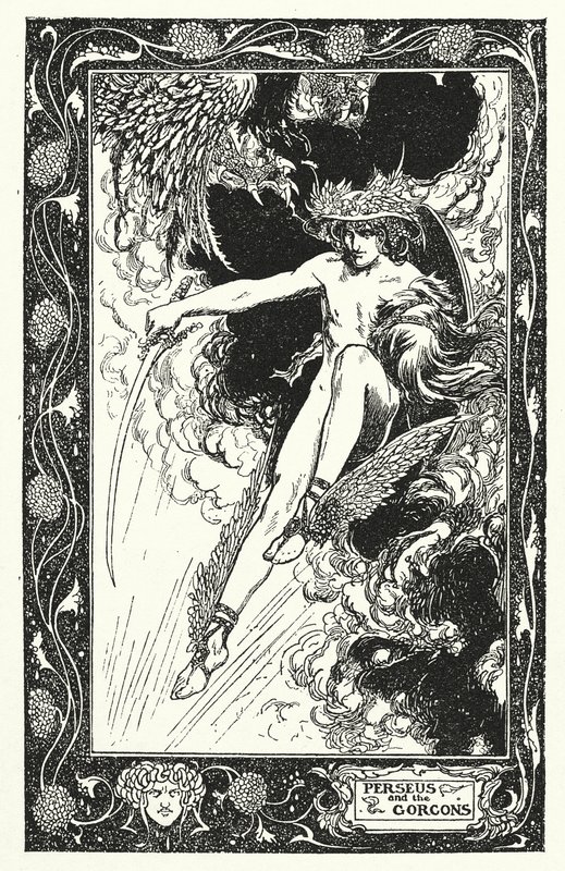 Perseus and Gorgons by Thomas Heath Robinson