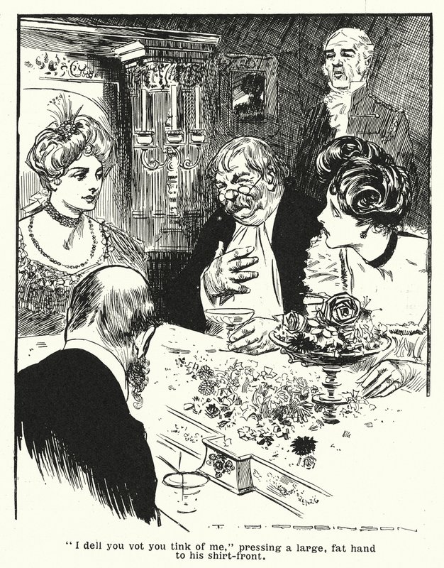 Professor explaining his invention, the Thoughtograph by Thomas Heath Robinson