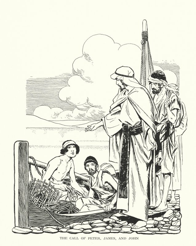The call of Peter, James, and John by Thomas Heath Robinson