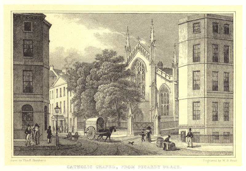Catholic Chapel, from Picardy Place by Thomas Hosmer (after) Shepherd