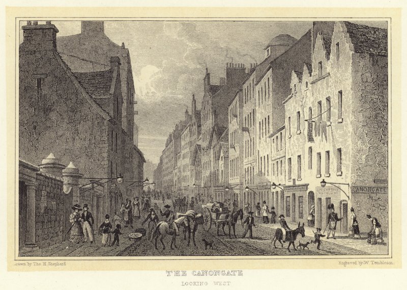 The Canongate, Looking West by Thomas Hosmer (after) Shepherd