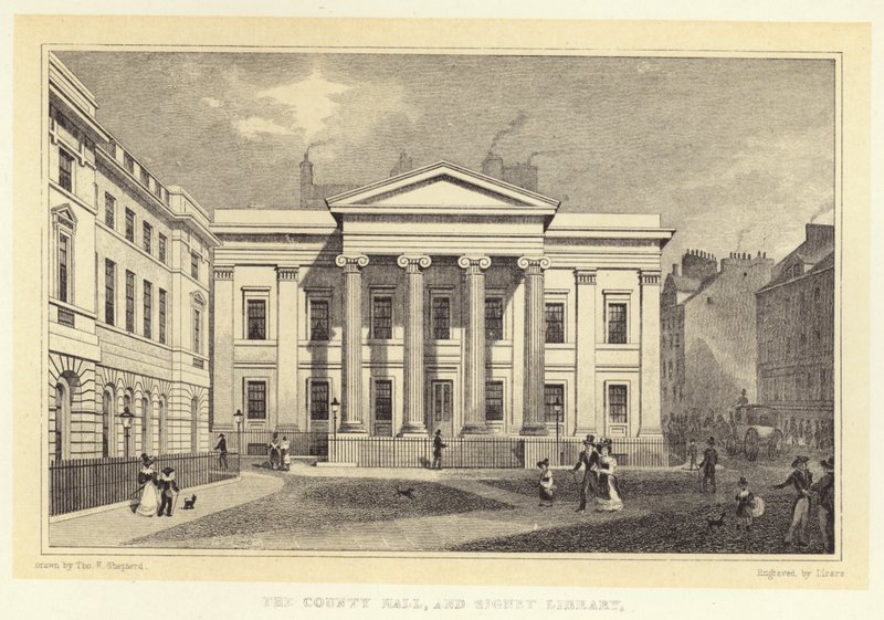 The County Hall, and Signet Library by Thomas Hosmer (after) Shepherd
