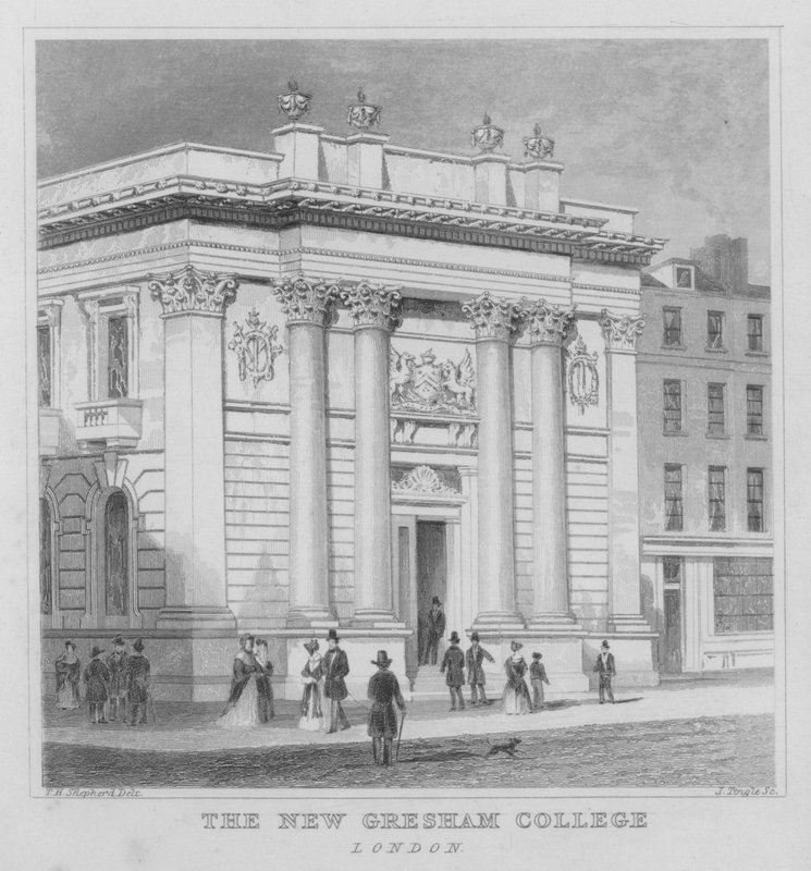 The New Gresham College, London by Thomas Hosmer (after) Shepherd